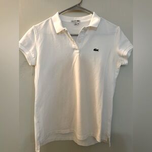 Women’s white Lacoste polo shirt - size small